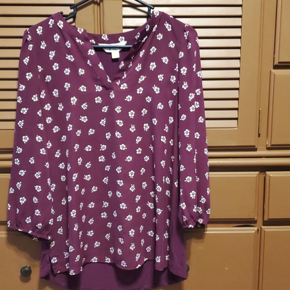 Purple 3/4 sleeve Market and Spruce M Tunic Top